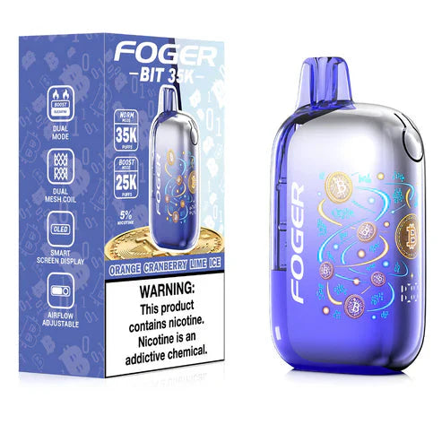 Orange Cranberry Lime Ice Foger Bit 35k disposable vape packaging