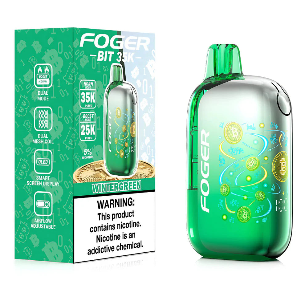 Wintergreen Foger Bit 35k disposable vape packaging