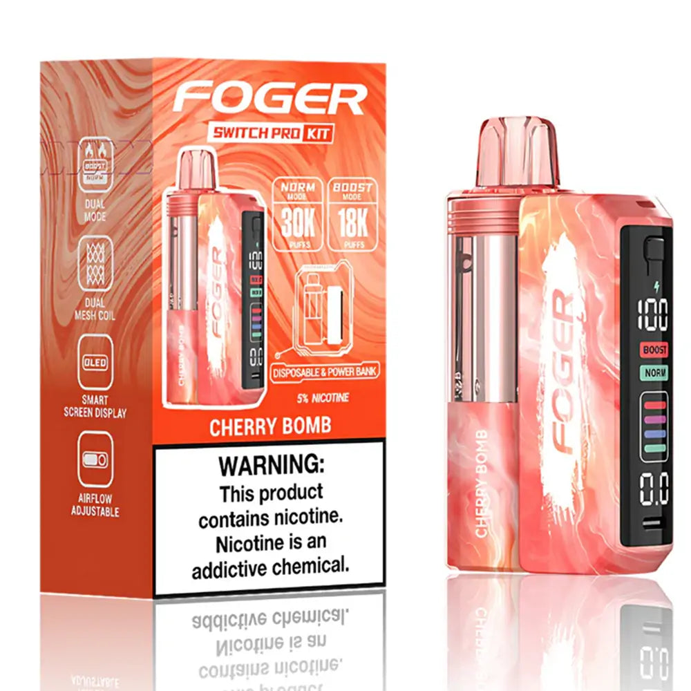 Cherry Bomb Foger Switch Pro 30K Kit disposable vape packaging
