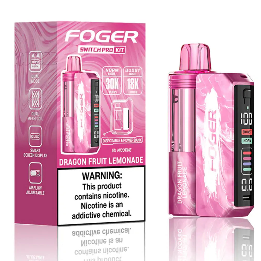 Dragon Fruit Lemonade Foger Switch Pro 30K Kit disposable vape packaging