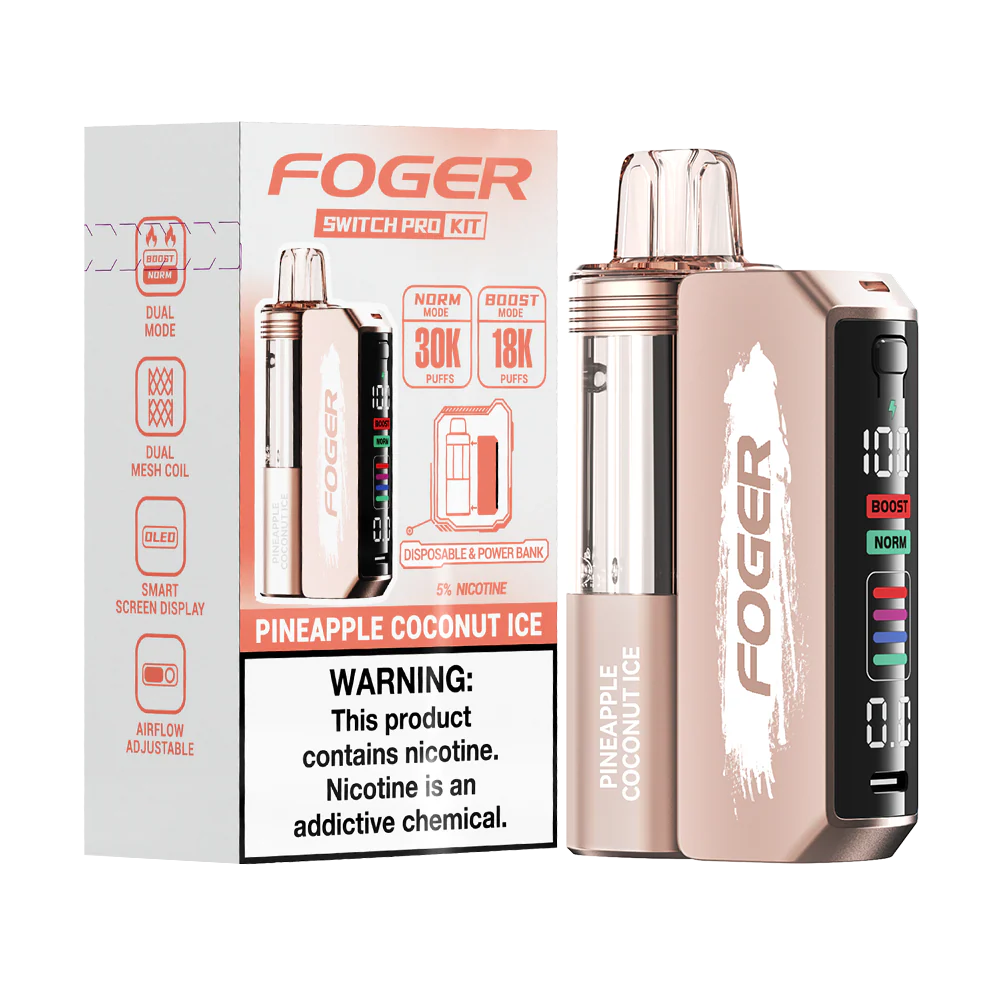 Pineapple Coconut Foger Switch Pro 30K Kit Disposable Vape Packaging