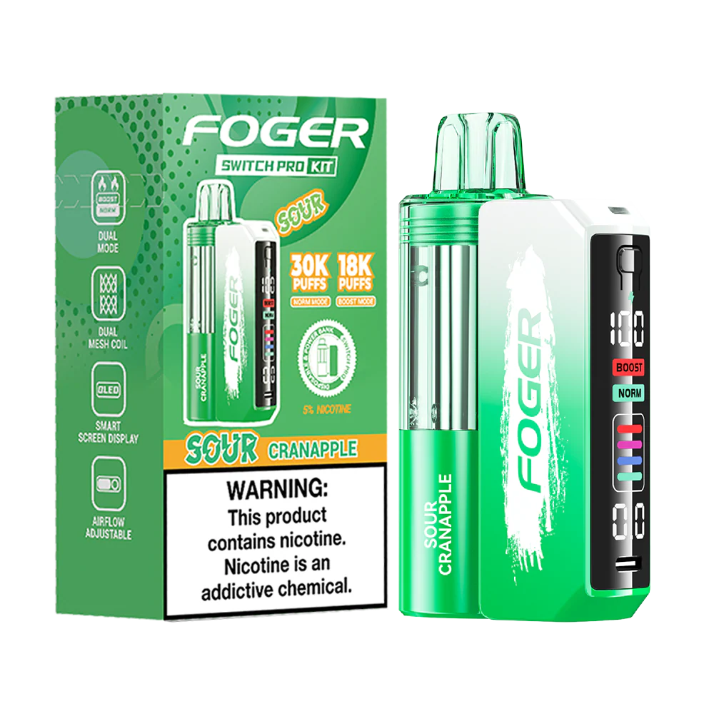 Sour Cranapple Foger Switch Pro 30K Kit Disposable Vape Packaging