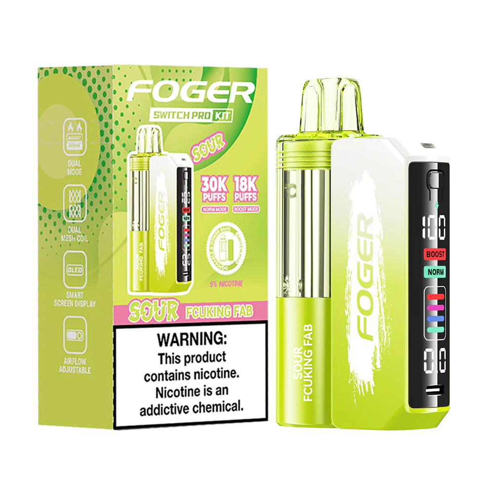 Sour Fcuking Fab Foger Switch Pro 30K Kit Disposable Vape Packaging