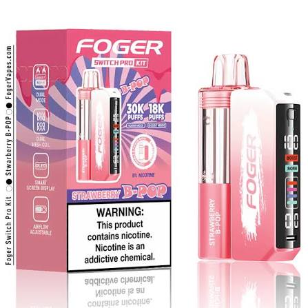 Strawberry B-Burst Foger Switch Pro 30K Kit disposable vape packaging