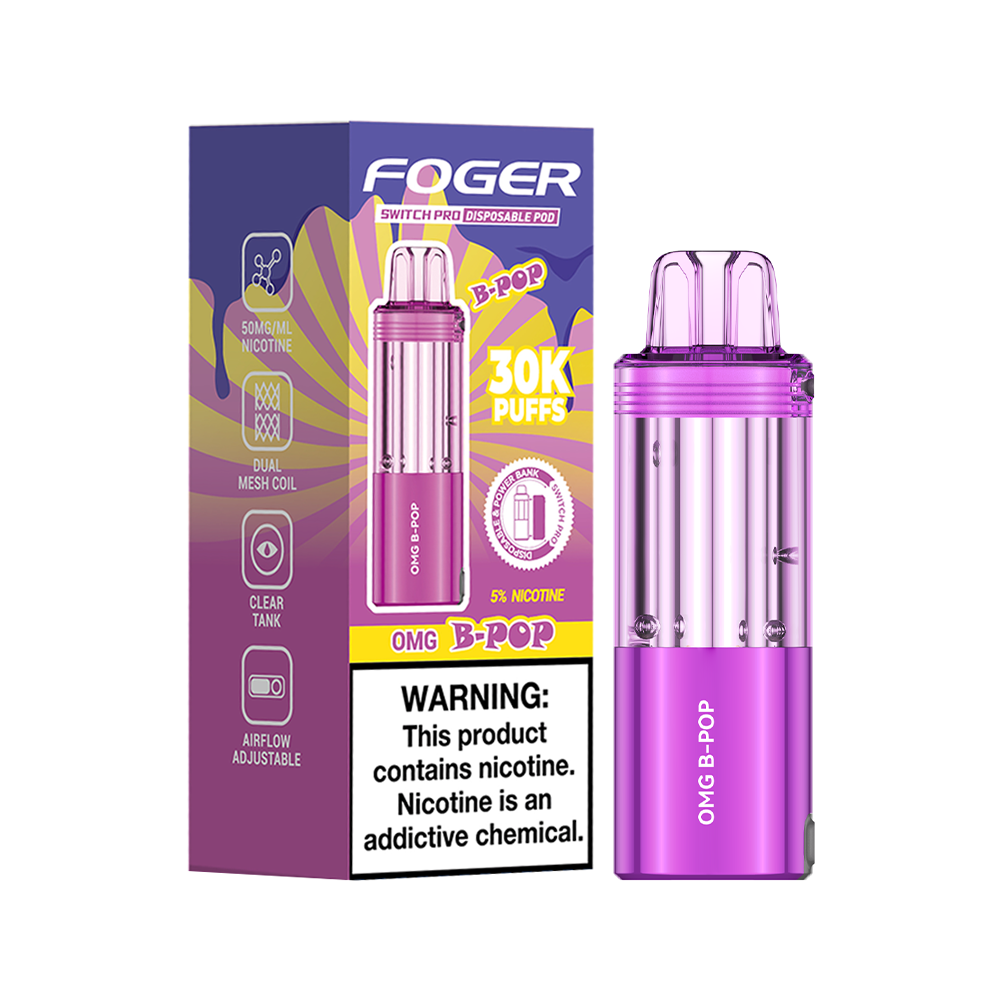OMG B-Burst Foger Switch Pro 30K Pod disposable vape packaging