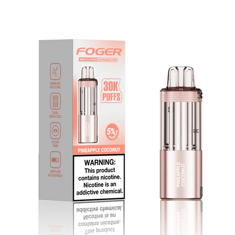 Pineapple Coconut Foger Switch Pro 30K Pod disposable vape packaging