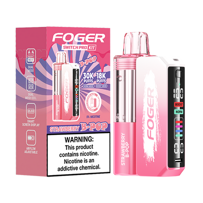 Strawberry B-Pop  Foger Switch Pro 30K Kit disposable vape packaging 