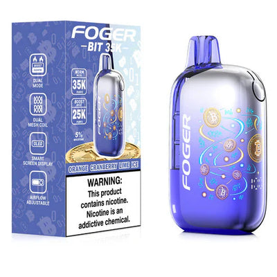 Orange Cranberry Lime Ice Foger Bit 35k disposable vape packaging