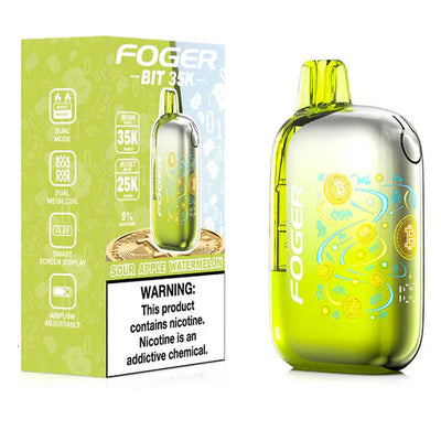 Sour Apple Watermelon Foger Bit 35k disposable vape packaging