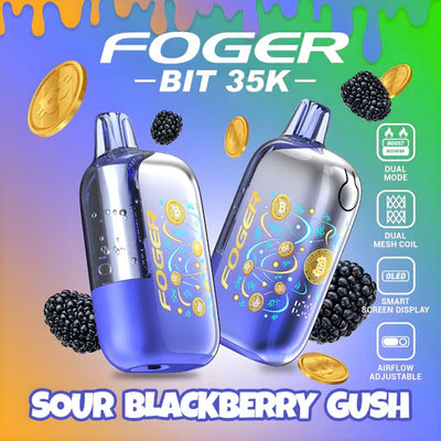 Sour Blackberry Gush Foger Bit 35k disposable vape packaging