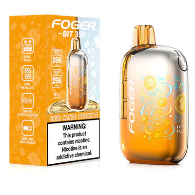 Sour Mango Pineapple Foger Bit 35k disposable vape packaging