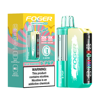 Blue Rancher B-Pop Foger Switch Pro 30K Kit disposable vape packaging 