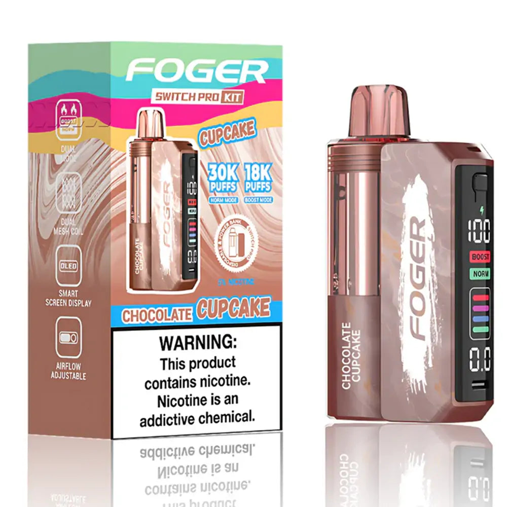 Chocolate Cupcake Foger Switch Pro 30K Kit disposable vape packaging 