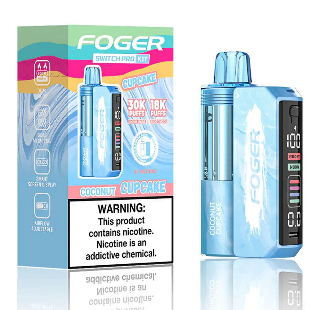 Coconut Cupcake Foger Switch Pro 30K Kit disposable vape packaging 