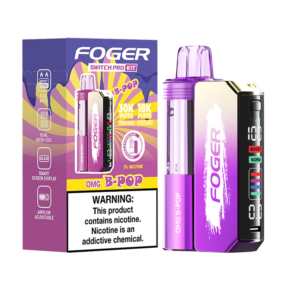 Omg B-Burst Foger Switch Pro 30K Kit disposable vape packaging 