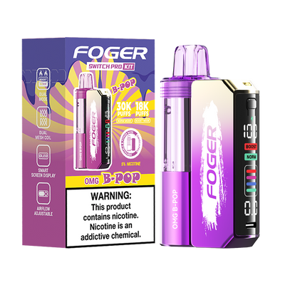 Omg B-Burst Foger Switch Pro 30K Kit disposable vape packaging 