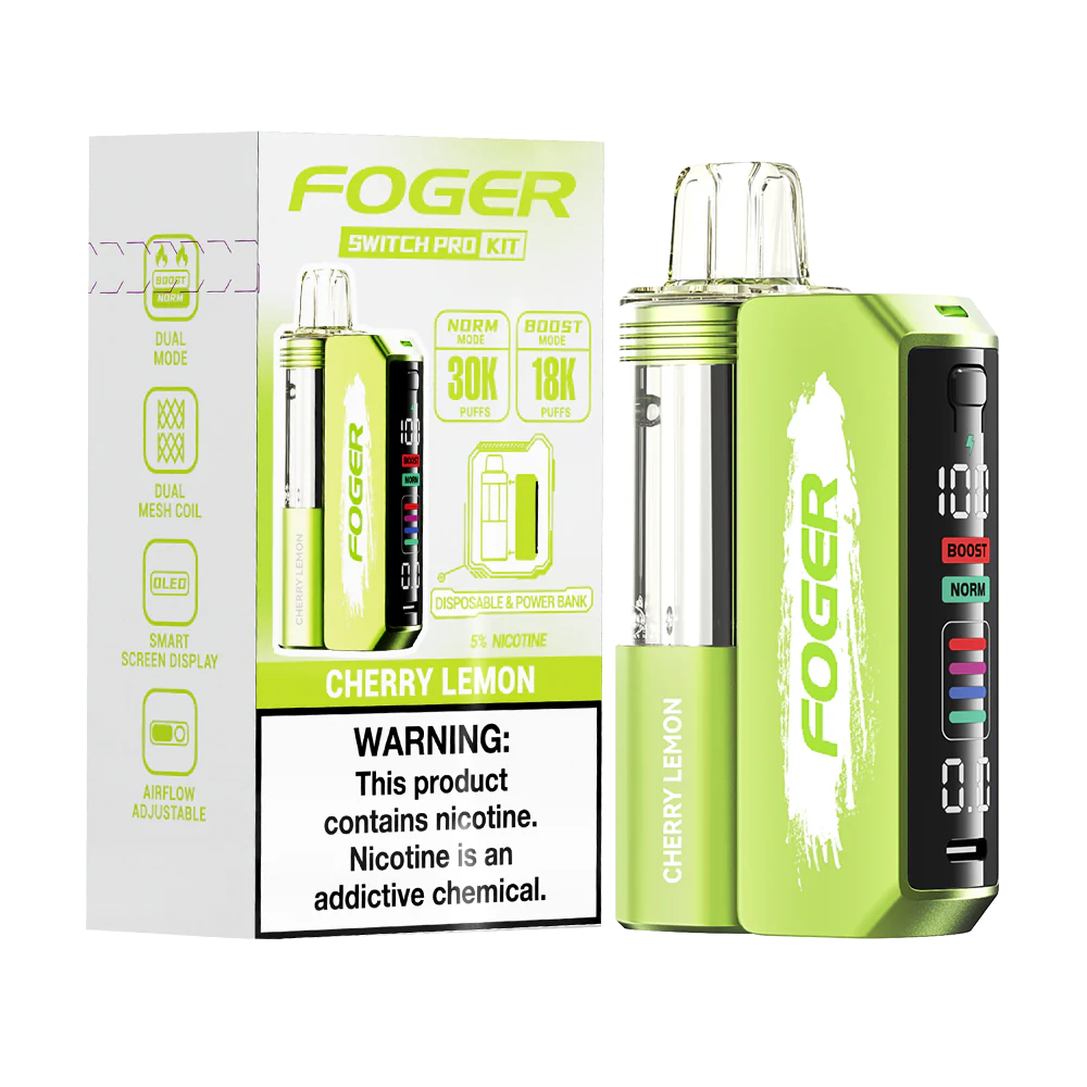 Cherry Lemon Foger Switch Pro 30K Kit Disposable Vape Packaging
