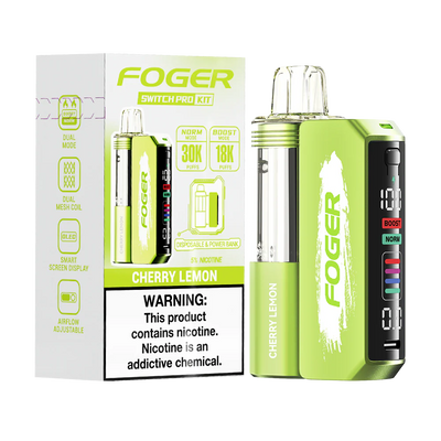 Cherry Lemon Foger Switch Pro 30K Kit Disposable Vape Packaging