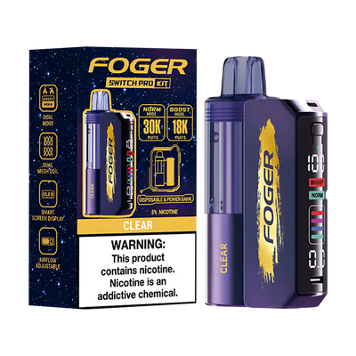 Clear Foger Switch Pro 30K Kit Disposable Vape Packaging