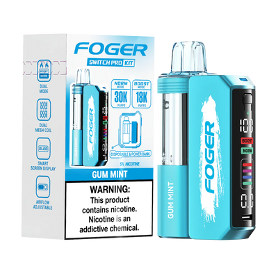 Gum Mint Foger Switch Pro 30K Kit Disposable Vape Packaging