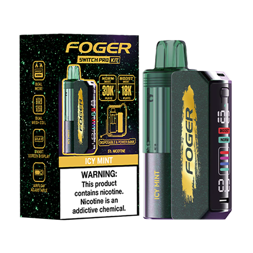 Icy Mint Foger Switch Pro 30K Kit Disposable Vape Packaging
