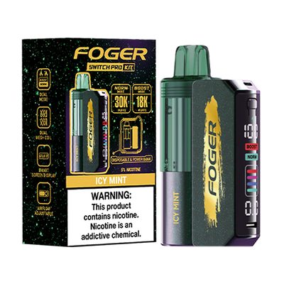 Icy Mint Foger Switch Pro 30K Kit Disposable Vape Packaging