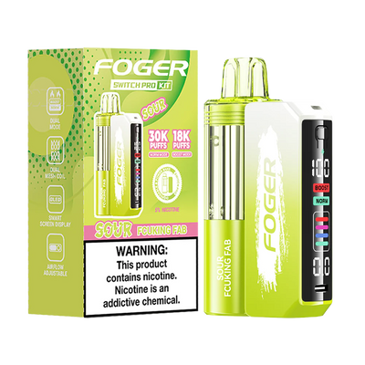Sour Fcuking Fab Foger Switch Pro 30K Kit Disposable Vape Packaging