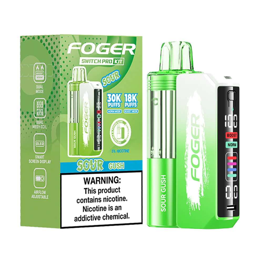 Sour Gush Foger Switch Pro 30K Kit Disposable Vape Packaging