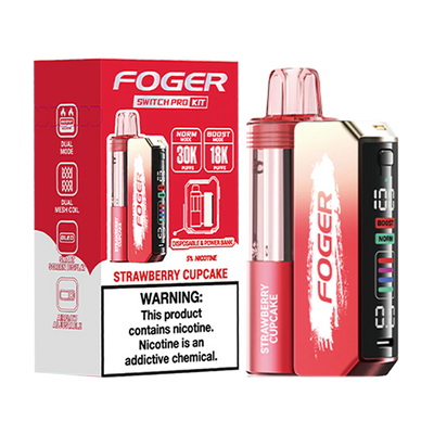 Strawberry Cupcake Foger Switch Pro 30K Kit Disposable Vape Packaging