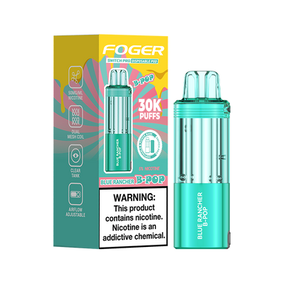 Blue Rancher B-Pop Foger Switch Pro 30K Pod disposable vape packaging