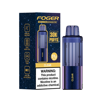 Clear Foger Switch Pro 30K Pod disposable vape packaging