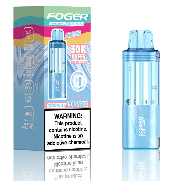 Coconut Cupcake Foger Switch Pro 30K Pod disposable vape packaging