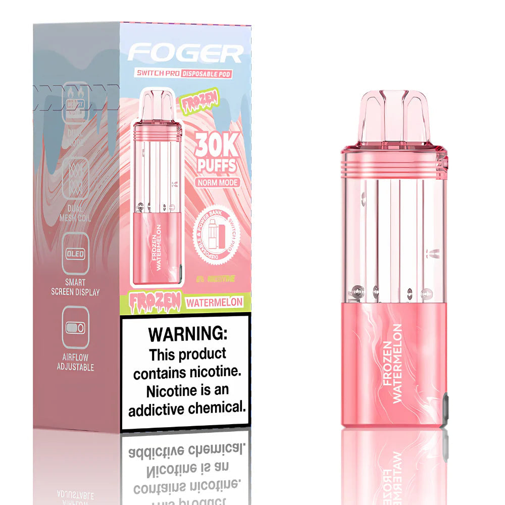 Frozen Watermelon Foger Switch Pro 30K Pod disposable vape packaging