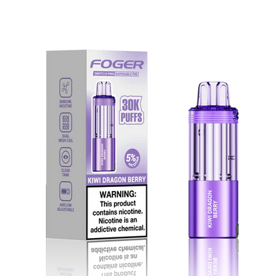 Kiwi Dragon Berry Foger Switch Pro 30K Pod disposable vape packaging