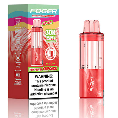 Red Velvet Cupcake Foger Switch Pro 30K Pod disposable vape packaging