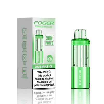 Sour Apple Ice Foger Switch Pro 30K Pod disposable vape packaging