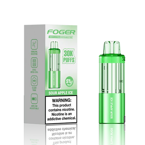 Sour Apple Ice Foger Switch Pro 30K Pod disposable vape packaging