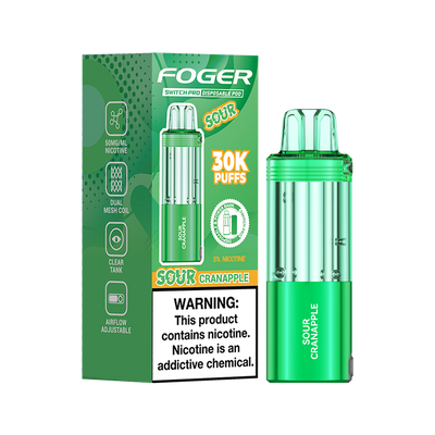 Sour Cranapple Foger Switch Pro 30K Pod disposable vape packaging