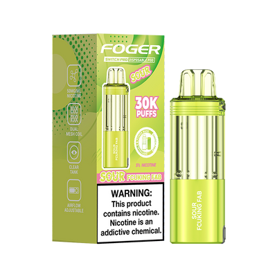 Sour Fcuking Fab Foger Switch Pro 30K Pod disposable vape packaging