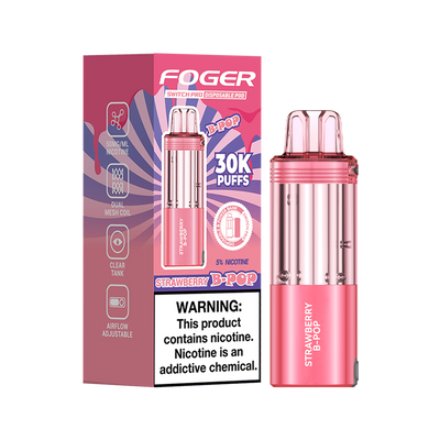 Strawberry B-Pop Foger Switch Pro 30K Pod disposable vape packaging