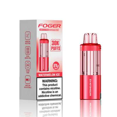 Watermelon Ice Foger Switch Pro 30K Pod disposable vape packaging