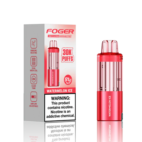 Watermelon Ice Foger Switch Pro 30K Pod disposable vape packaging